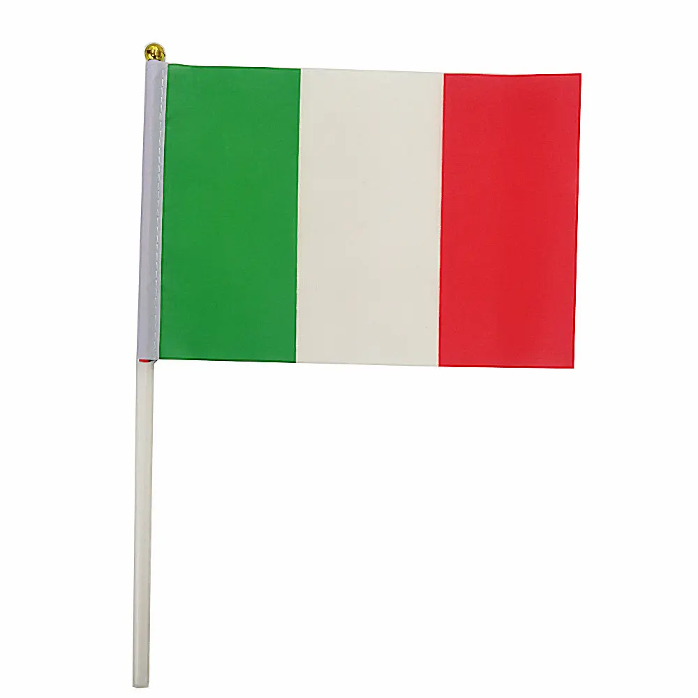 

Итальянские ручные флаги, 10 шт., Φ 14x21 см, маленький итальянский флаг, ручной Мах, флаги с 30 см