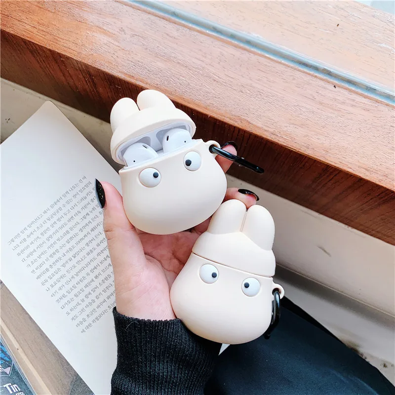 

3D Cute Kawaii Anime Cartoon Totoro Silicone Case For Airpods 1 2 Wireless Bluetooth Earphone Protective Cover with Keychain