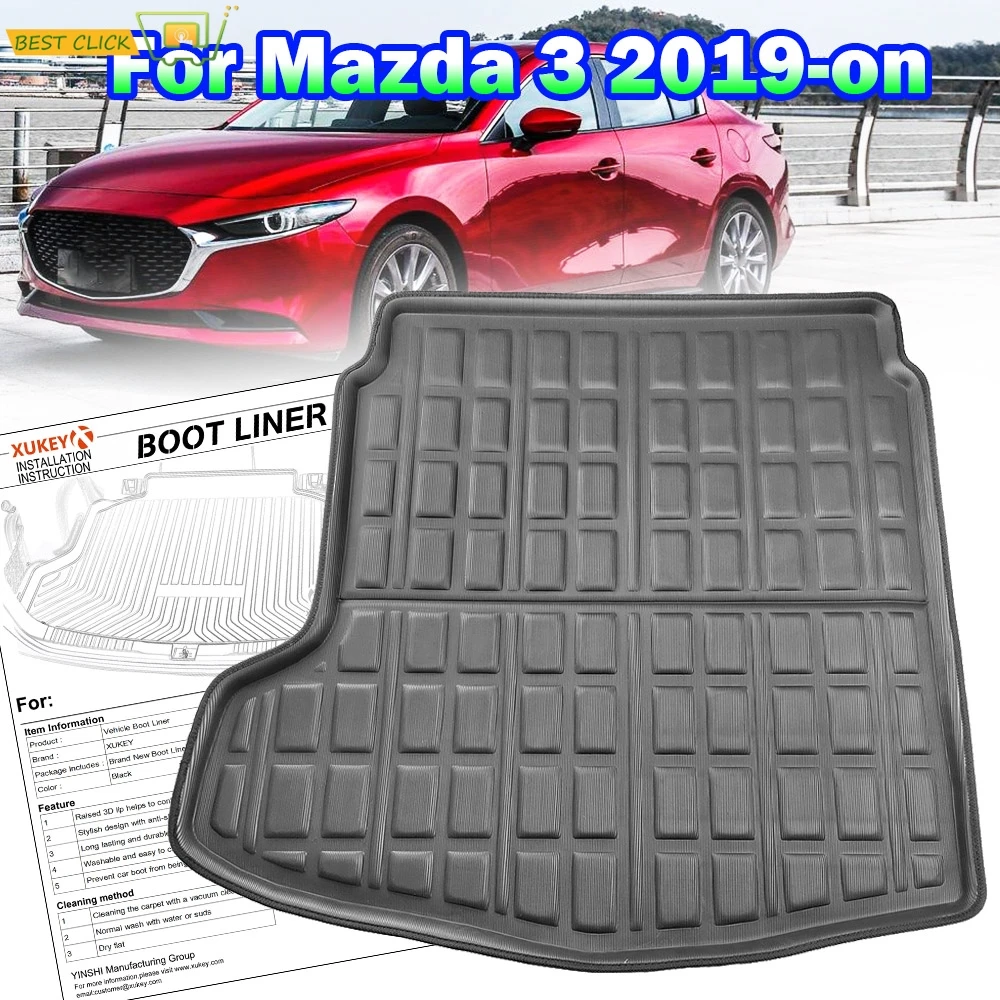 Для Mazda 3 BP Sedan Saloon 2019 2020 Cargo Boot Liner Tray задний багажник напольный коврик
