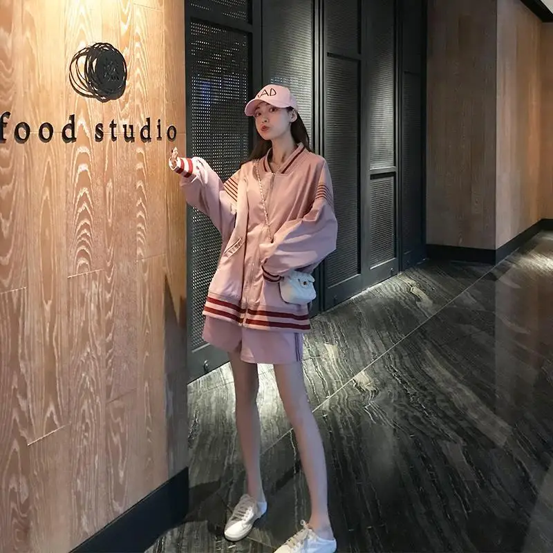 

2021 jacket female autumn and winter new Korean version of loose plus velvet thick sweater student ins baseball uniform tide