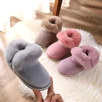 kids winter snow boots thick plush soft bottom baby toddler shoes non slip round toe boys ankle boots girls princess shoes