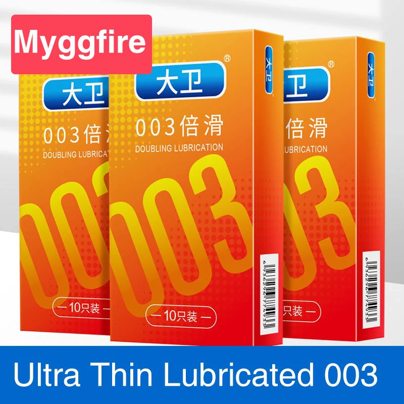 

Extra Lubricated 003 Smooth Ultra thin Condoms Natural Rubber Latex Penis Sleeve Sex Toys For Men Intimate goods Sex Products