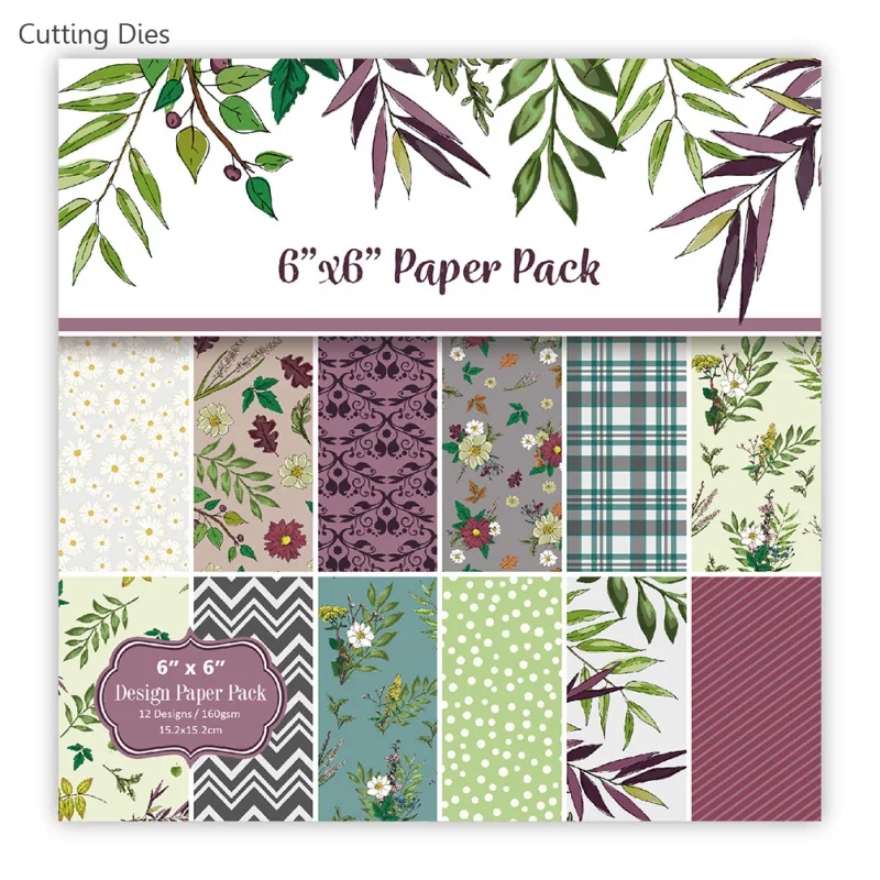 Новинка 2019 12 листов Художественный Цветочный узор фон для творчества бумажные