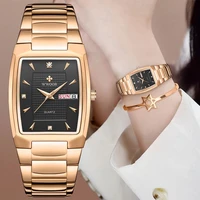 wwoor rose gold women watches top brand luxury fashion square ladies dress waterproof quartz wristwatch female relogio feminino