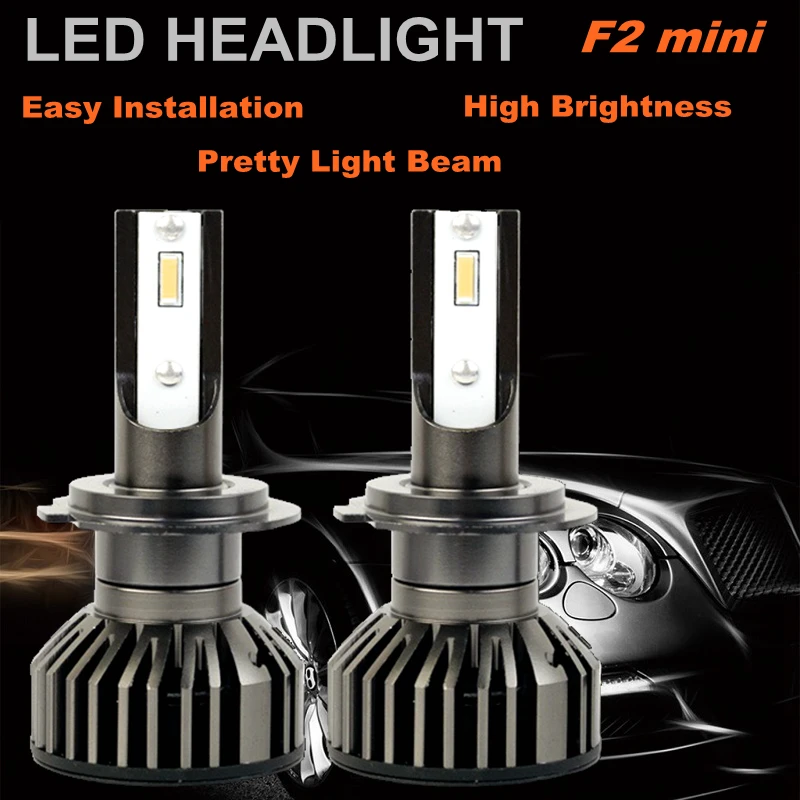 Фонарь светодиодный 2020 дюйма F2 H7 H4 HB4 HB3 Turbo H11 LED Canbus Lampada 12V 6000K 9007 9004 оптовая продажа