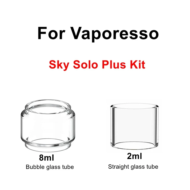 Hongxingjia Sky Solo Plus 8ML Bubble Glass Tube For Vaporesso Sky Solo Plus Kit Replacement Pyrex Glass Tank Silicone Accessory