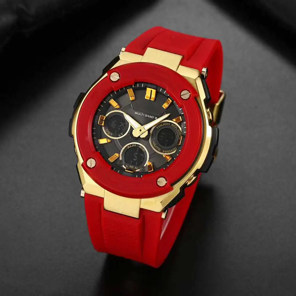 

New GST-W300 Brand sports men's quartz watch waterproof LED Dual Display digital watch Electronic Leisure Military Watch