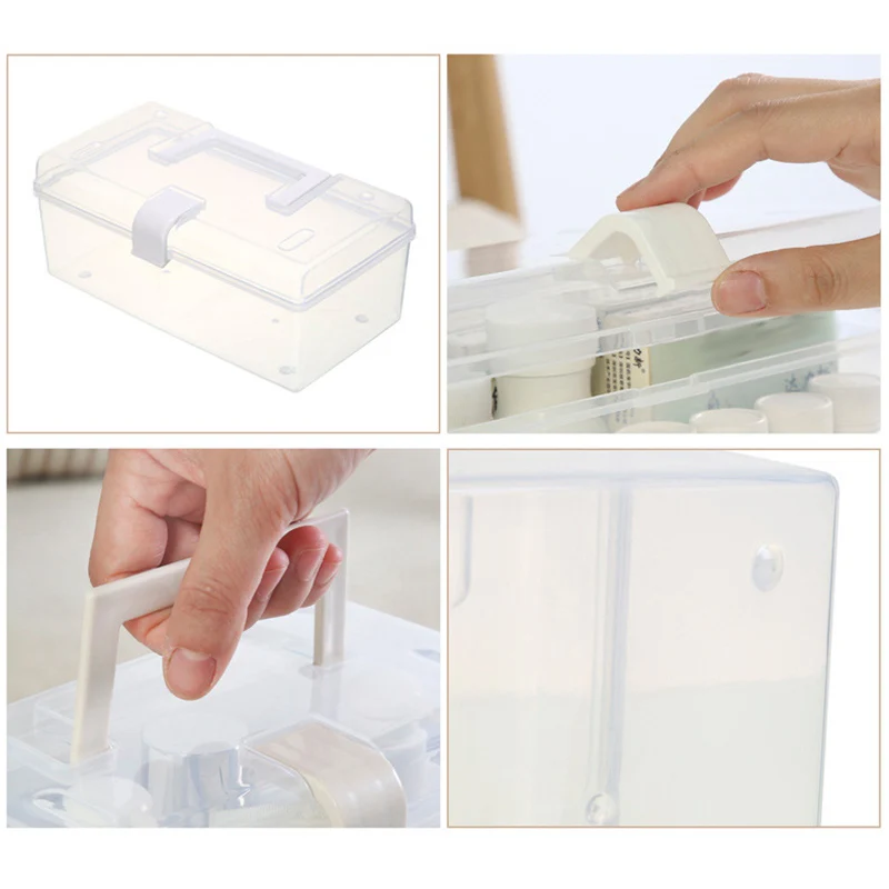 Новый пластиковый ящик для хранения прозрачная коробка первой помощи Домашний