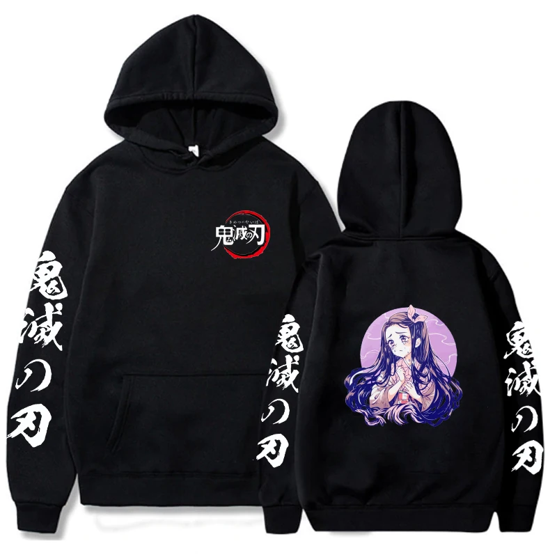 

Anime Hoodie Demon Slayer Nezuko Harajuku Unisex Pullovers Tops Long Sleeves Print