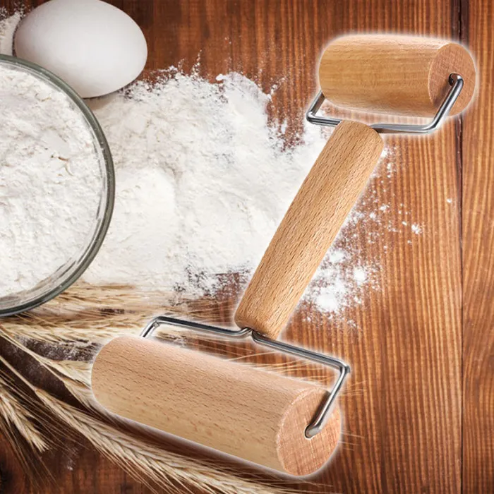 Pastry Wooden Rolling Pin Pizza Dough Roller Home Kitchen Pie Bread Baking Tool JS23