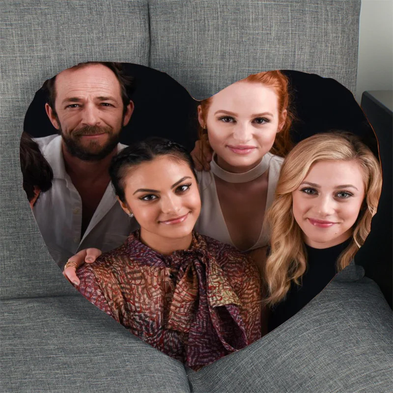 

Custom Riverdale TV Pillow Case Heart Shaped Zipper Pillow Cover Satin Soft No Fade Pillow Cases Home Textile Decorative