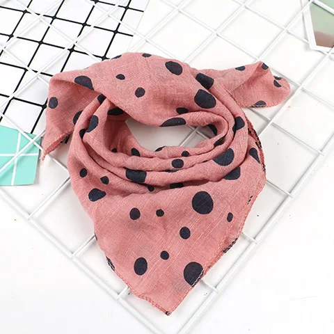 dot pink 45*45 см, детский хлопковый шарф для маленьких мальчиков и девочек, милый детский шейный платок, детский маленький квадратный шарф, мягкий нагрудник - Цвет: dot pink