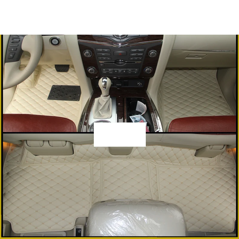 lsrtw2017 leather car interior floor mats for nissan patrol y62 2011 2012 2013 accessories