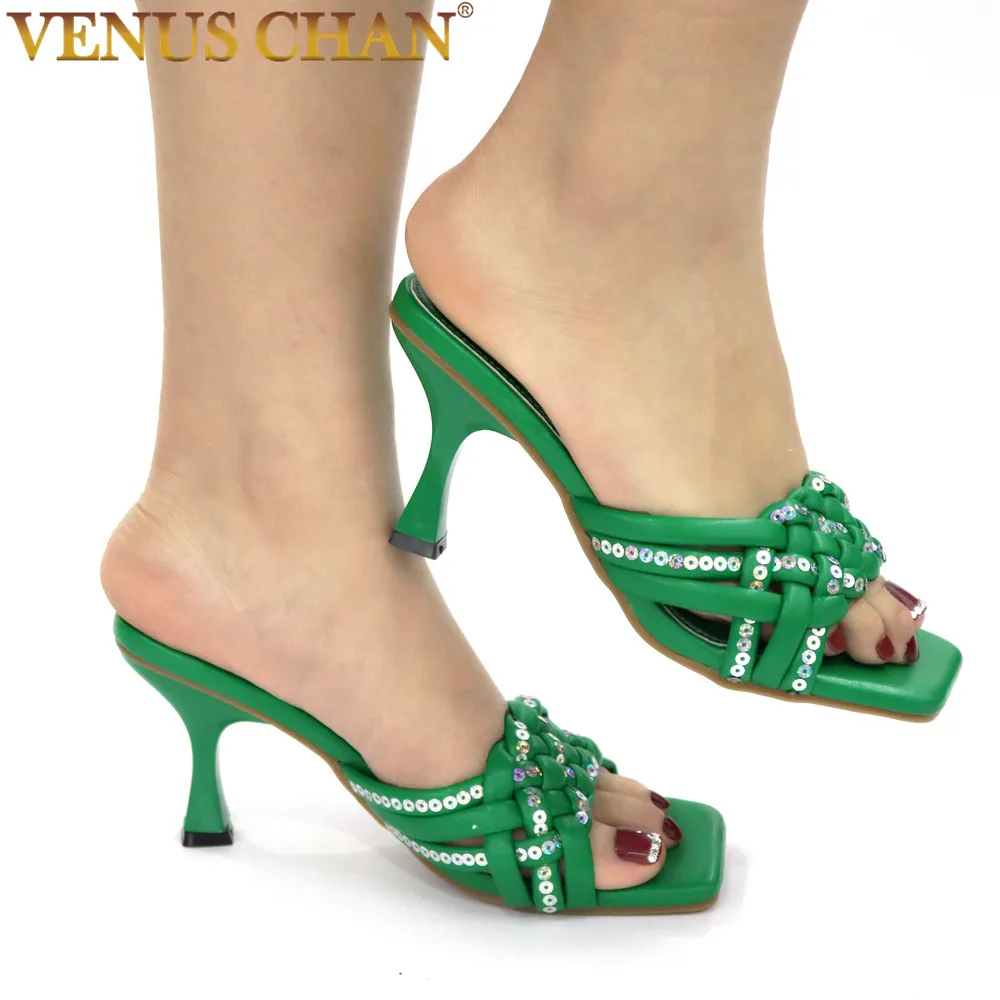 

New Italian High Heels Autumn Slipper for Wedding Women Comfy Platform Sandal Shoes Ladies Shoes Summer Slippers Good Quality