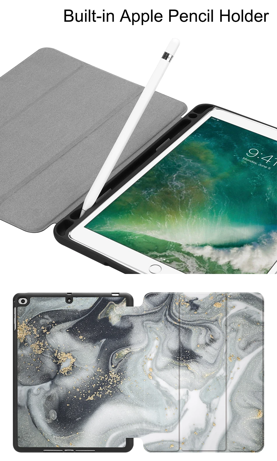 MTT чехол для Apple iPad 9,7 дюймов Мягкий ТПУ+ из искусственной кожи флип смарт-чехол для iPad Air 1 Air 2 9,7 ''мраморная текстура чехол для планшета