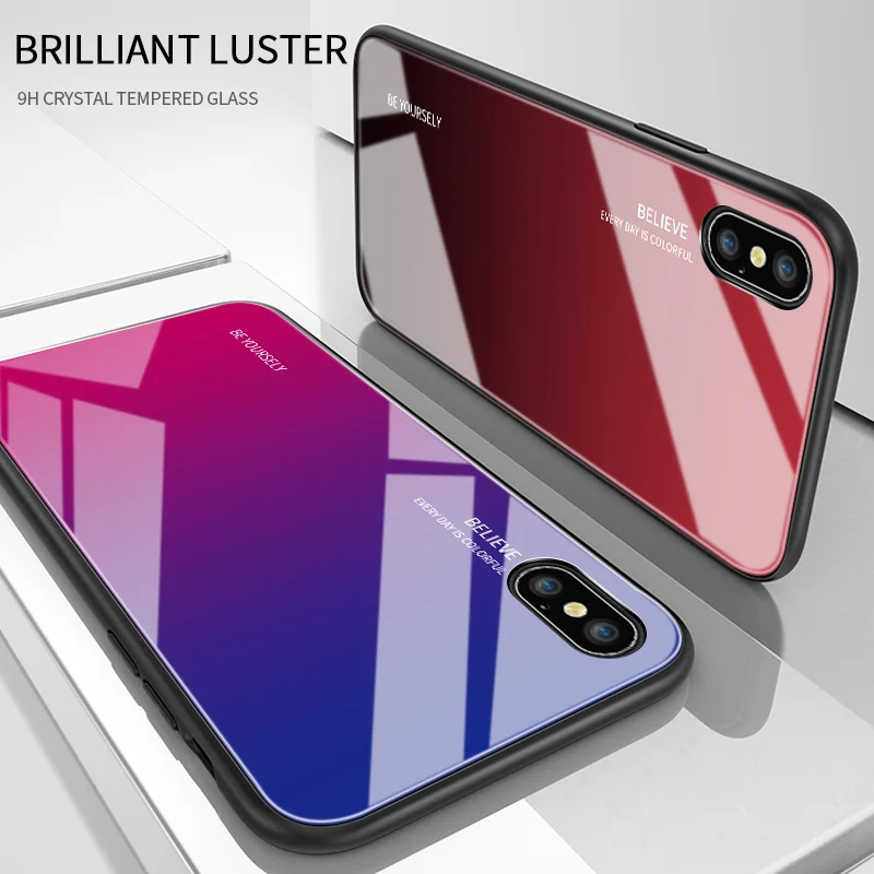 Для huawei Y6 Prime 2018/Honor 7A/Enjoy 8E роскошный градиентный чехол Aurora Rainbow Противоударная