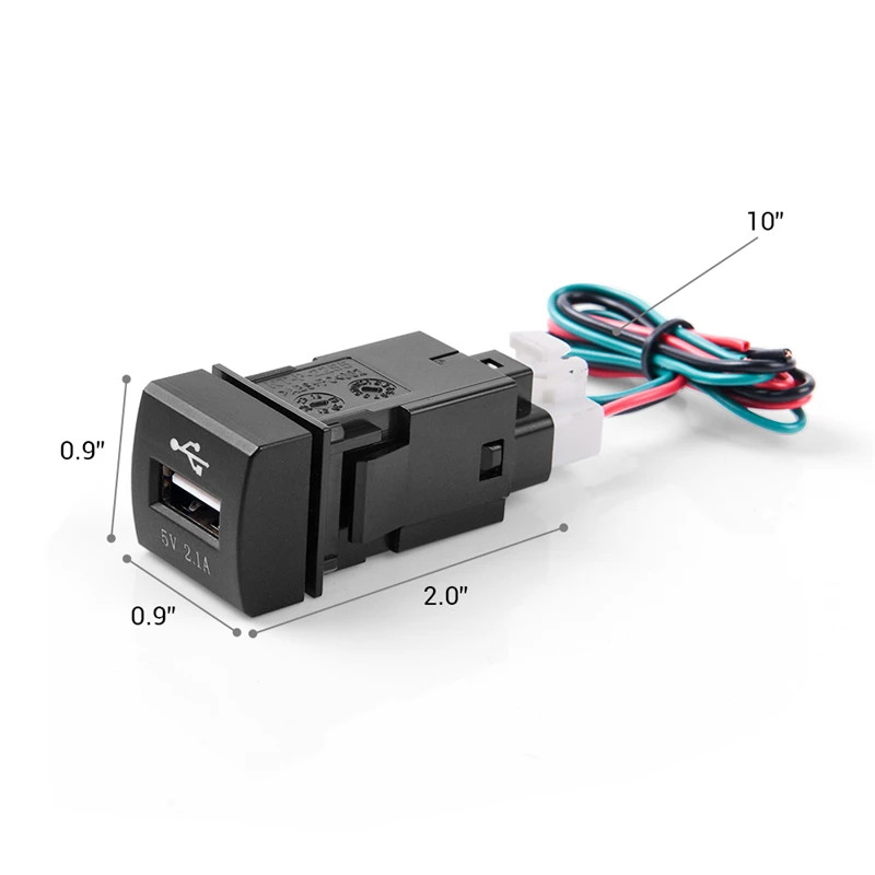 MICTUNING 2.1A USB быстрое автомобильное зарядное устройство со светодиодным индикатором, светильник для быстрой зарядки, универсальный для телефонов, планшетов, моделей Toyota