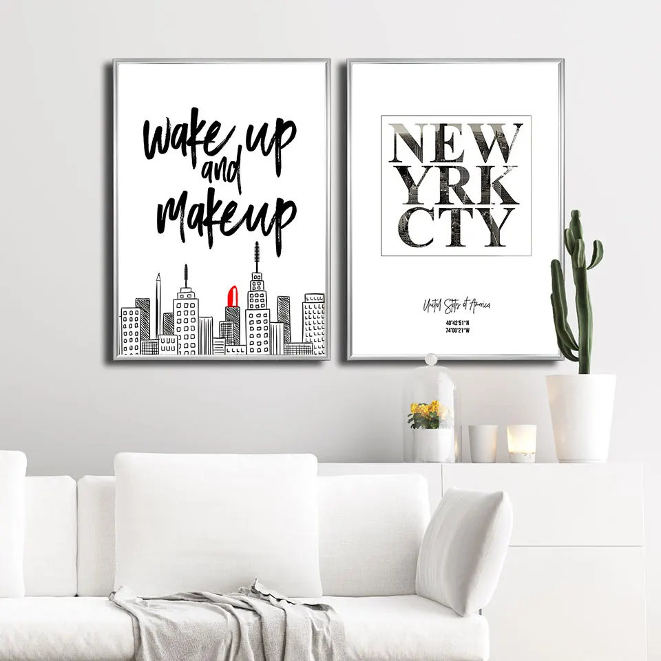 Постер для макияжа Картина на холсте с пробуждением Нью-Йорк Художественная