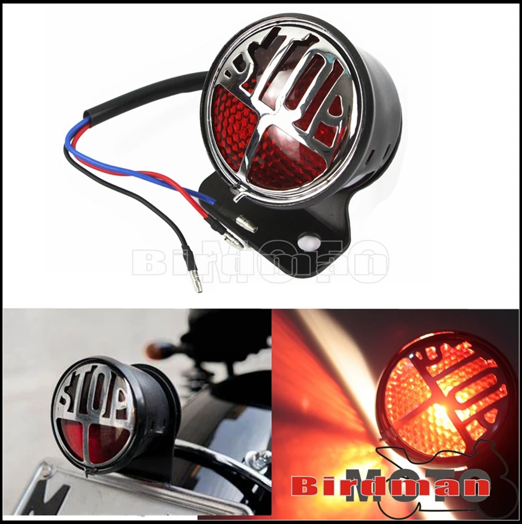 Мотоцикл 12V светодиодные лампы Задний фонарь тормоза стоп сигнала Ретро Cafe Racer