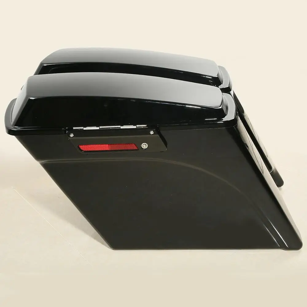 Яркие черные растягивающиеся жесткие сумки для мотоцикла 5 дюймов Harley Touring Road King