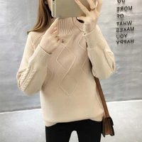 women sweater 2022 new autumn and winter geometric patterns female knitted pullover gentlewoman korean style hot sale a51