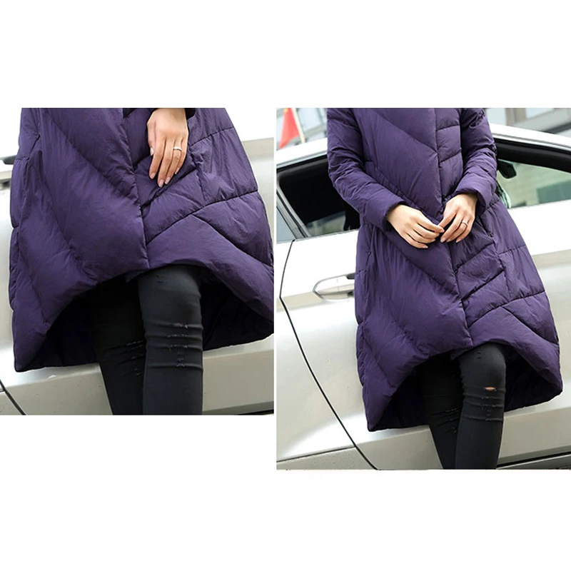 Женский зимний пуховик с воротником-стойкой в европейском стиле | Женская одежда