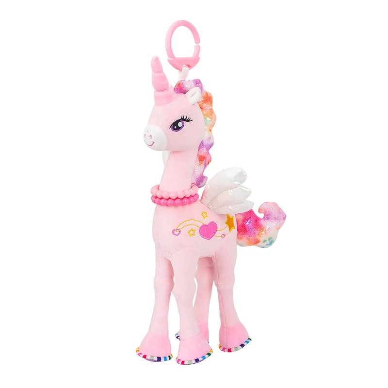 

New Baby Plush Rattles Stroller Hanging Soft Toy For 0 12 Months Newborn Cute Flying Horse Doll Hang Babies Bed Mobiles Toys