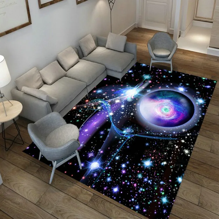 

Modern Starry 3D sky rugs for living room and bedroom Kids room floor mat carpet large rugs soft parlor hallway kitchen custom