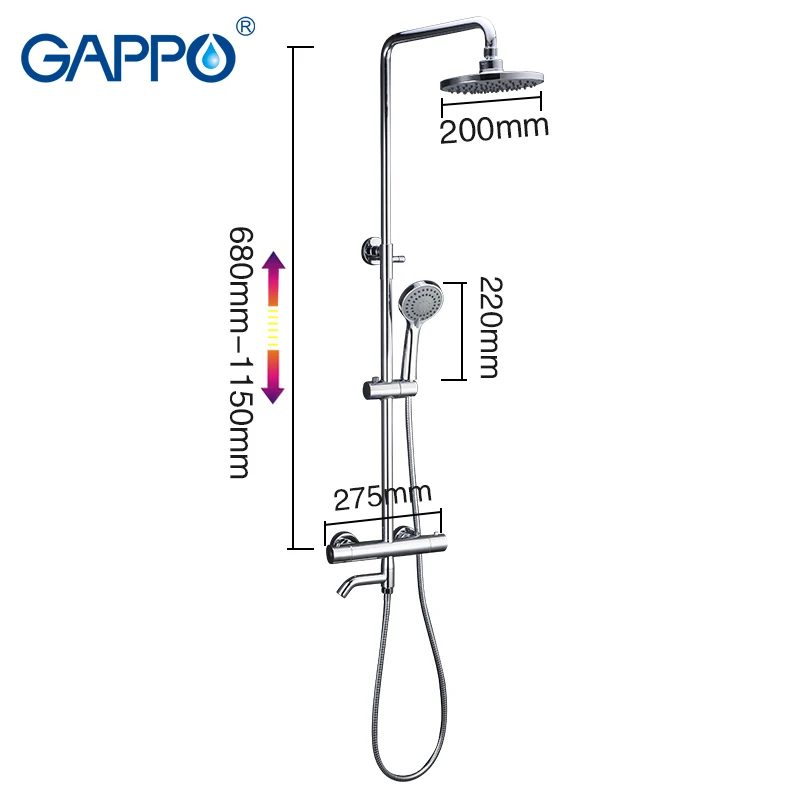 Gappo черные смесители для душа ванна Термостатические холодной горячей