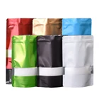 100 шт.лот пакеты для упаковки продуктов из алюминиевой фольги, стоячие мешочки, термосварка, пакет с застежкой-молнией, закусок, орехов, чайных пакетиков