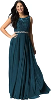 womens scoop neck lace bodice mother of the bride dresses long a line formal evening gowns with belt