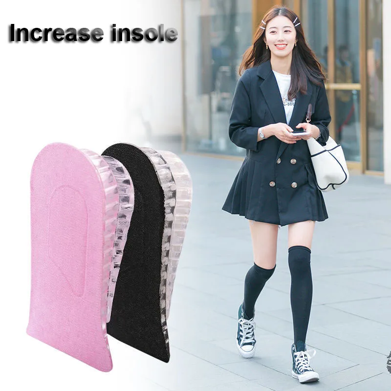 

4 Colors increased inner insole increased semi-pad transparent silicone shock absorber heel increased pad rubber soles for shoes