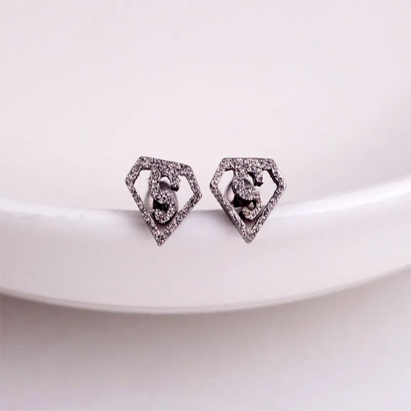 Серьги-гвоздики из нержавеющей стали с кристаллами | Украшения и аксессуары