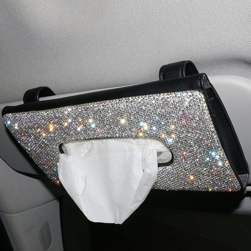 Роскошная Алмазная искусственная кожа авто аксессуары для интерьера коробка