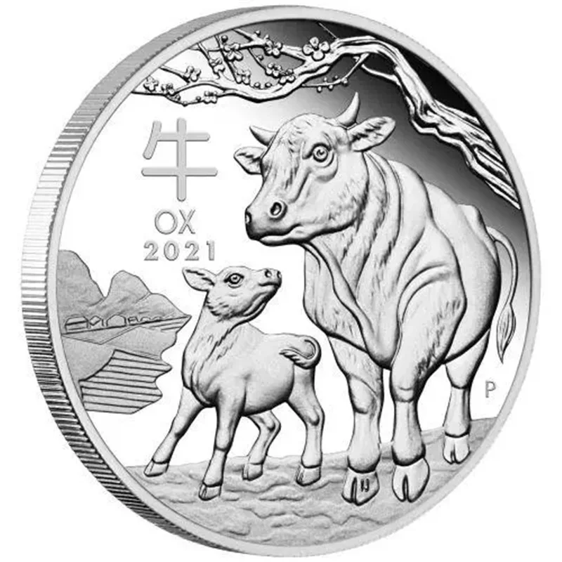 2021 Year of The OX Commemorative Coins OX Coin Gold and Silver Plated Specie