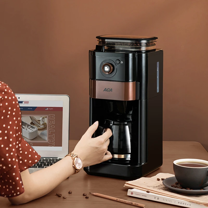 

American Drip Coffee Maker Coffee Machine Electric Coffee Maker Machine with Grinder Beans Soy Flour Dual-use Household Office