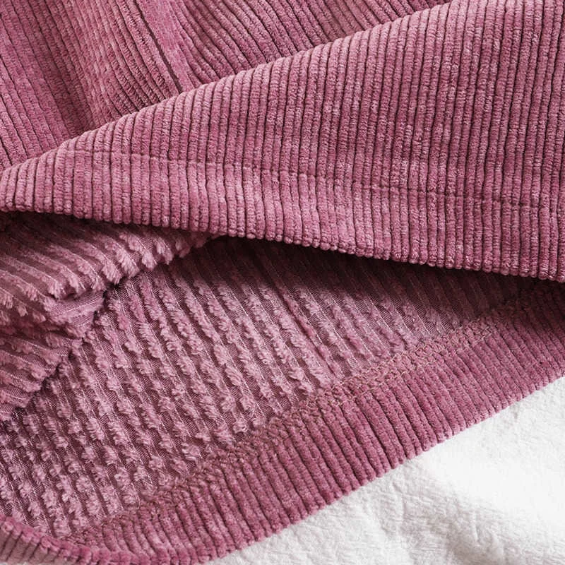 

2021 Spring Winter New Solid Color High Waist Straight Wide Leg Casual Corduroy Fashion Temperament Women Pants X024