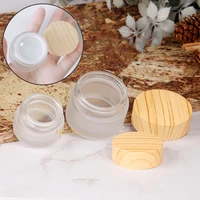 5pcset japanese style wood color frosted glass pen washing cup lid crystal cup loading and unloading water travel sub bottle