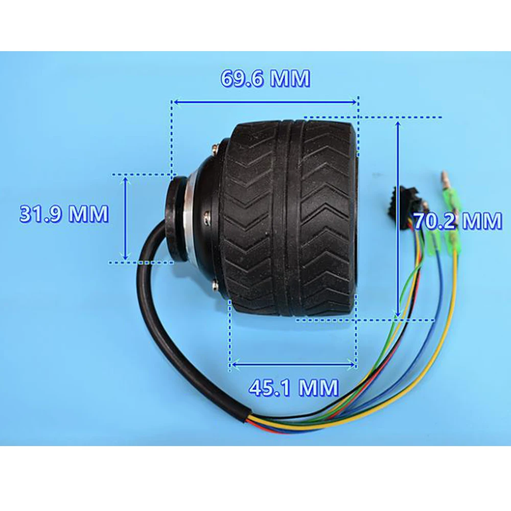 70 мм 3-дюймовый четырехколесное электрическое ступица для скейтборда Мотор DC 24-36V