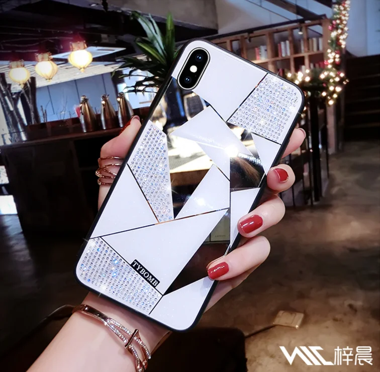 Luxury Creative Mirror Rhombus Phone Case For iPhone 11 Por Max X XR XS MAX Cover 8 7 6 Plus Fashion Water Drill |