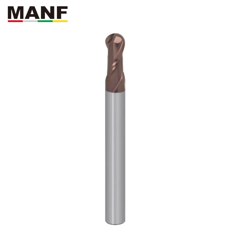 Длинная Концевая фреза MANF с 2 канавками HRC70 R2mm R3mm R4mm сферические концевые фрезы