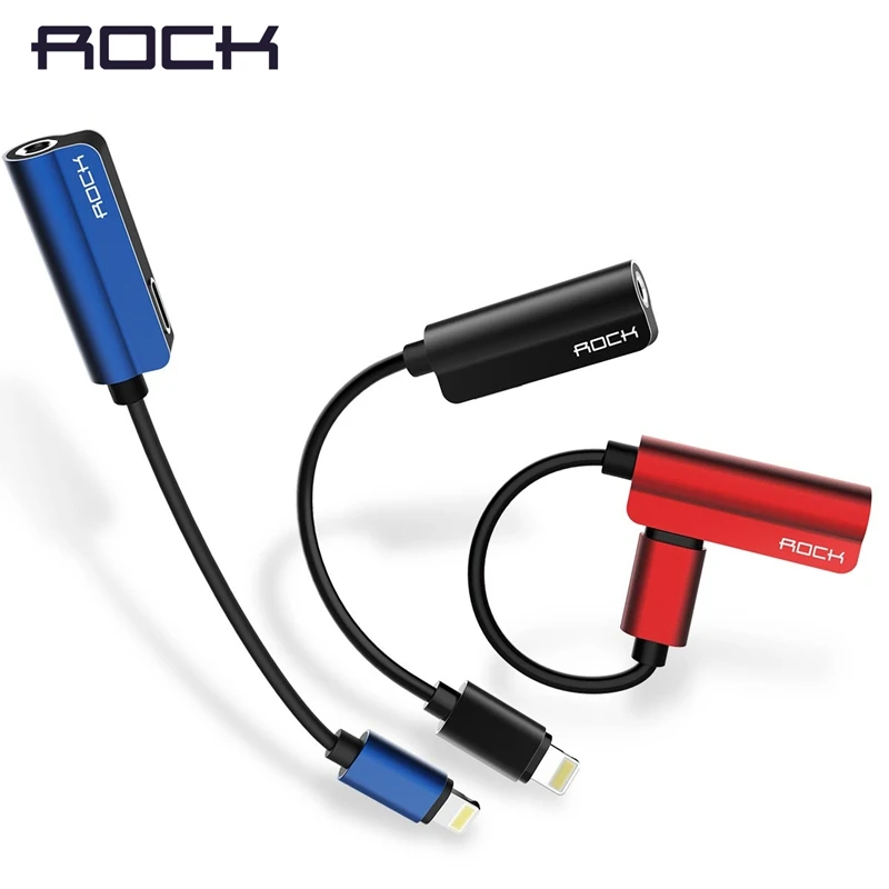 ROCK для Lightning до 3,5 мм аудио адаптер, разъём для зарядки конвертер для iPhone 7 8 X Кабель разветвитель освещения для освещения OTG