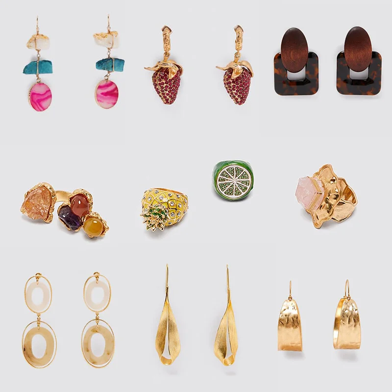 Женские винтажные серьги-подвески ZA металлические серьги в стиле бохо с