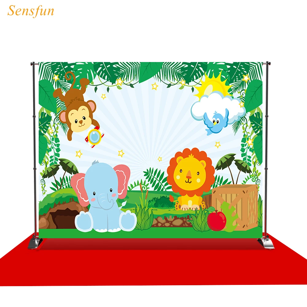 LEVOO photographic background wild birthday cartoon nature animal photocall photobooth studio photography backdrop | Электроника