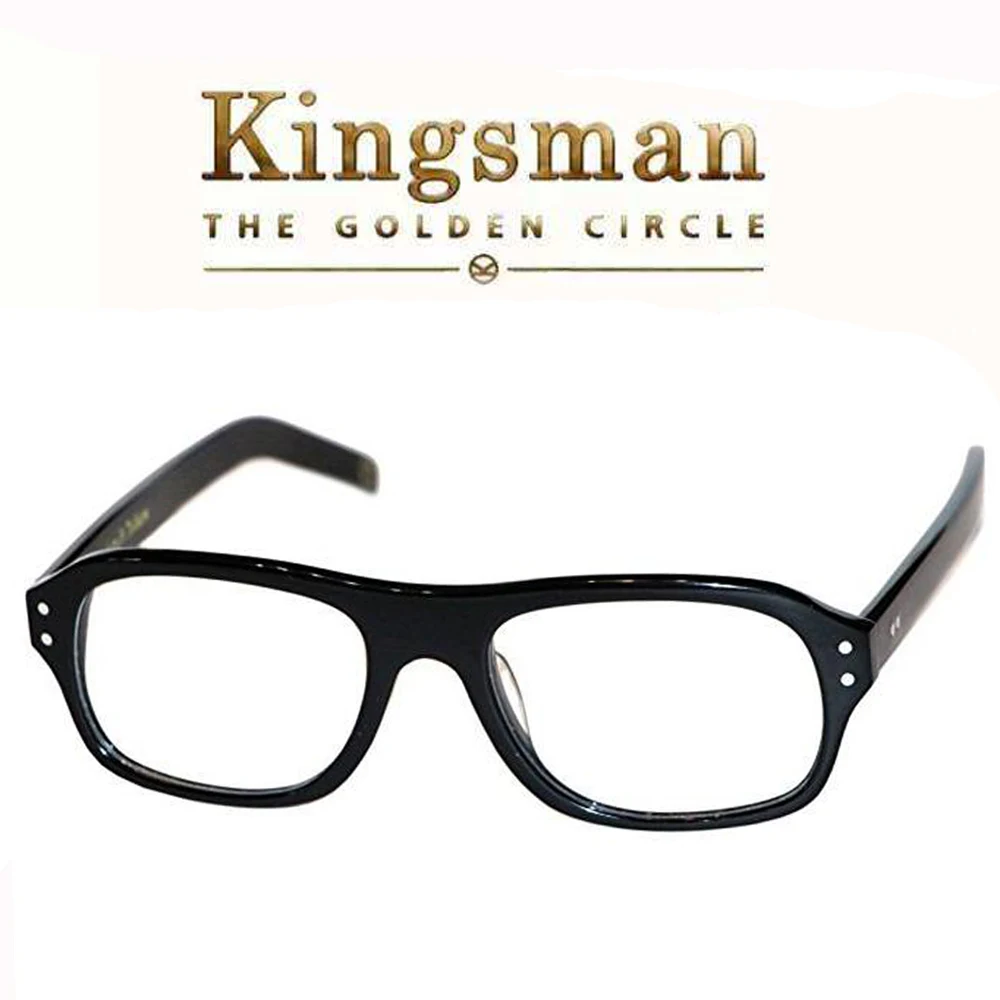 Мужские очки в стиле секретной службы Kingsman Золотые круглые ацетатной оправе для