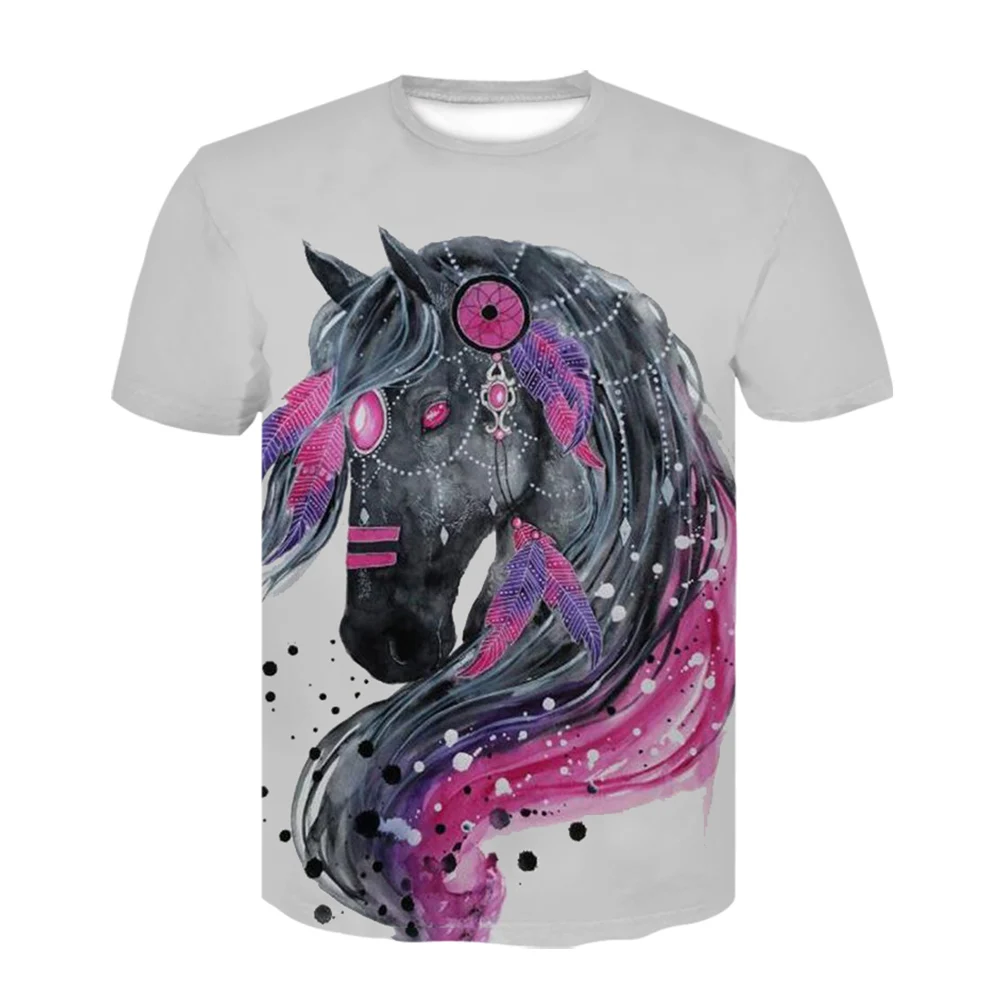 Футболка с изображением животных лошадей мужская и женская футболка 3d принтом
