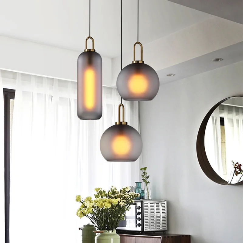 

modern iron glass ball crystal hanging lamp luminaire suspendu modern led chandelier avizeler bedroom hanglampen