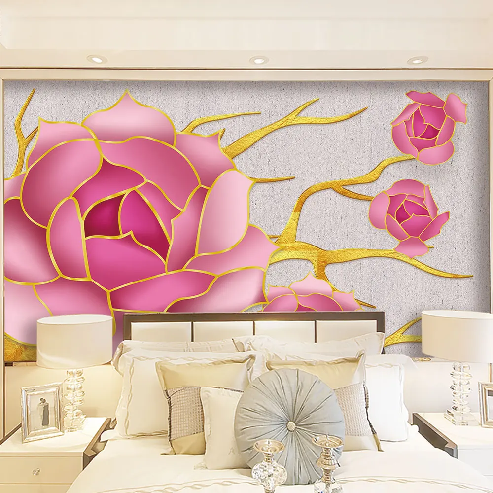 Украшение текстильные обои Современная Минималистичная текстура 3d Цветочный ТВ