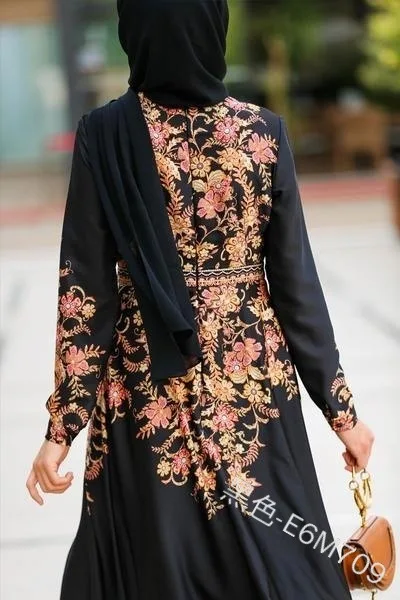 

Dress abaya turkish Printing dubai abayas for muslim women burqa thobe marocain maroc uae in malaysia islam caftan