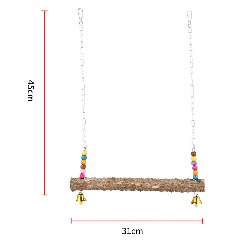 

Natural Wooden Parrots Swing Toy and Bird Accessories for Pet Toy Swing Stand Budgie Parakeet Cage
